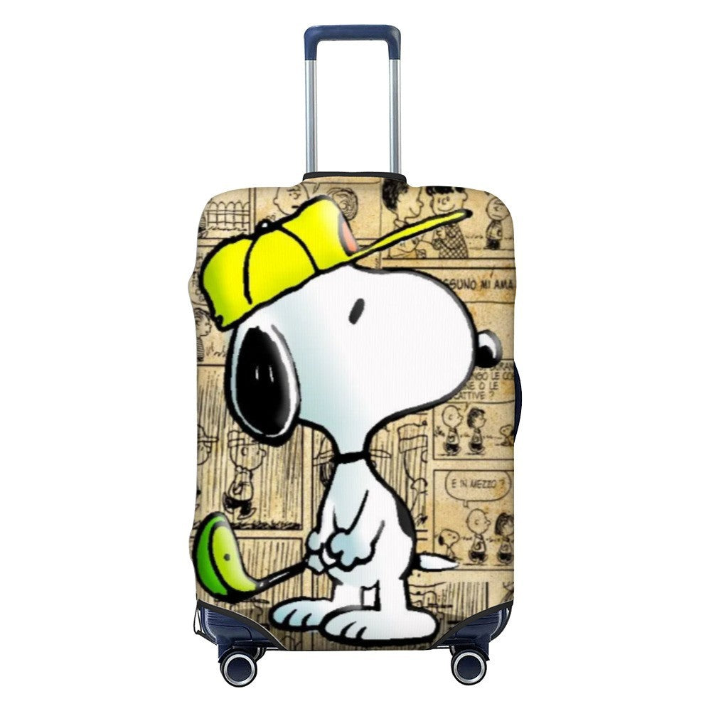 Unisex nano elastic suitcase cover with Snoopy comic motif, stretchy protective cover for trolley with four wheels Kalsten