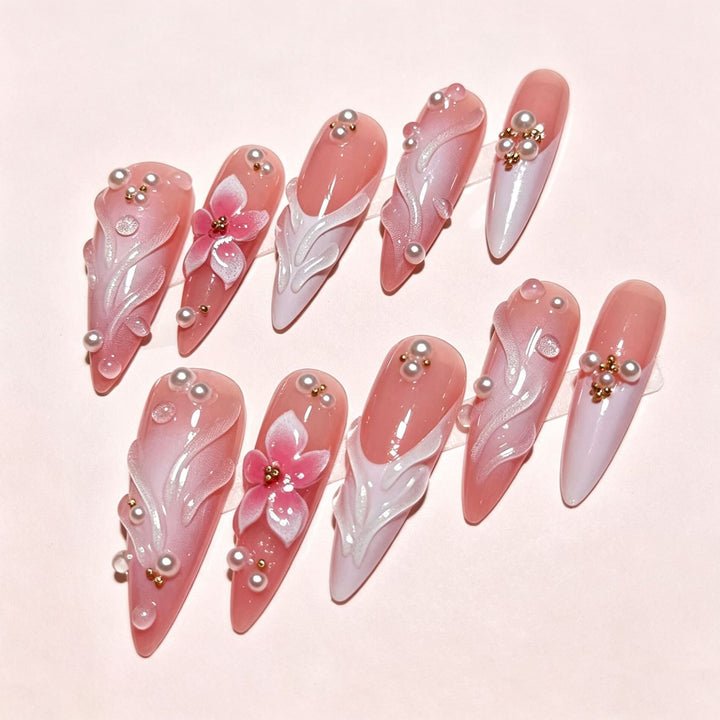Floral Design Press-On Nail Tips Kalsten