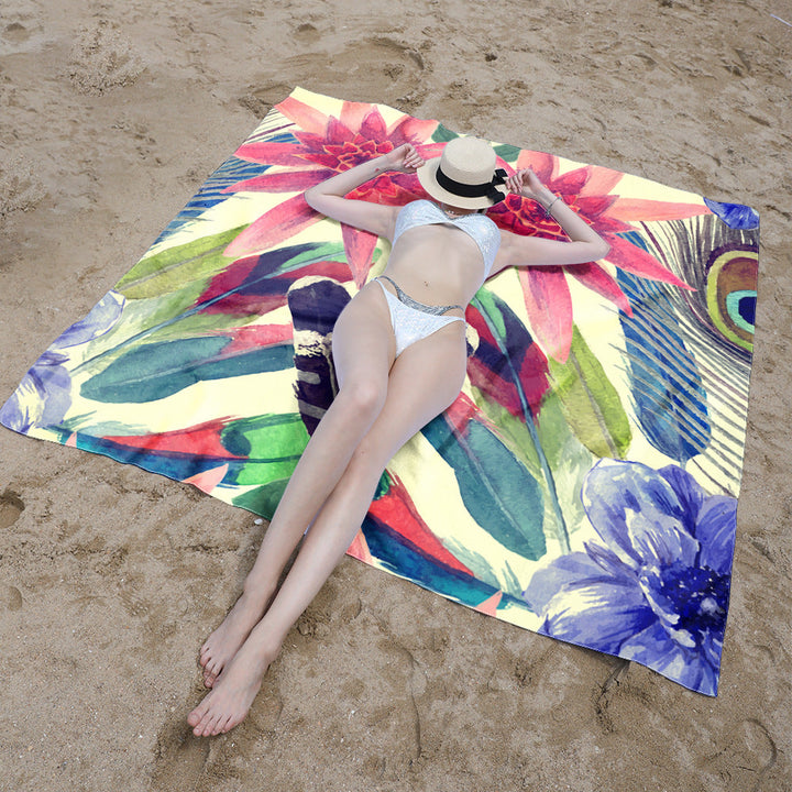 Beach blanket with tropical floral design Kalsten