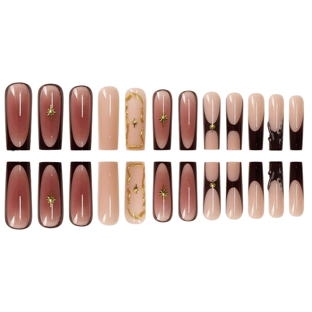 Artistic Sculpted Press-On Nails with Gold Accents Kalsten