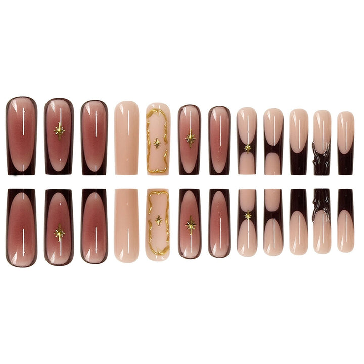 Artistic Sculpted Press-On Nails with Gold Accents Kalsten
