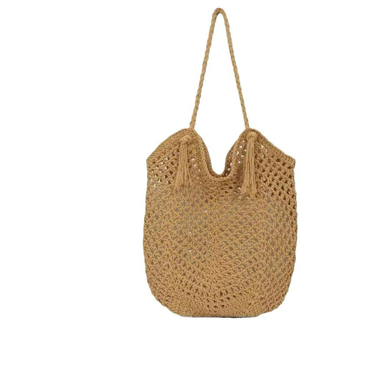 Handcrafted straw bag with tassels Kalsten