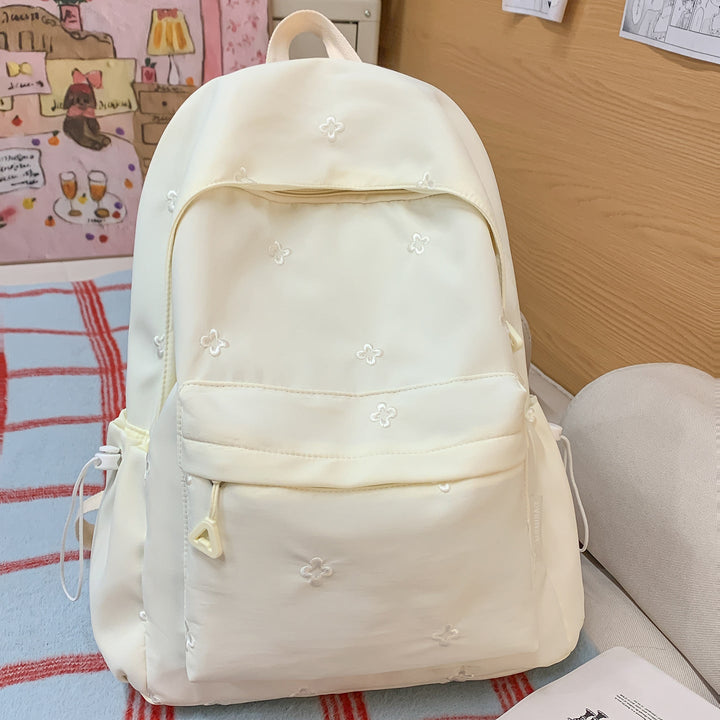 Floral Embroidered Casual School Backpack