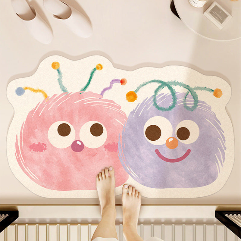 Whimsical Cartoon-Themed Bath Mat Kalsten