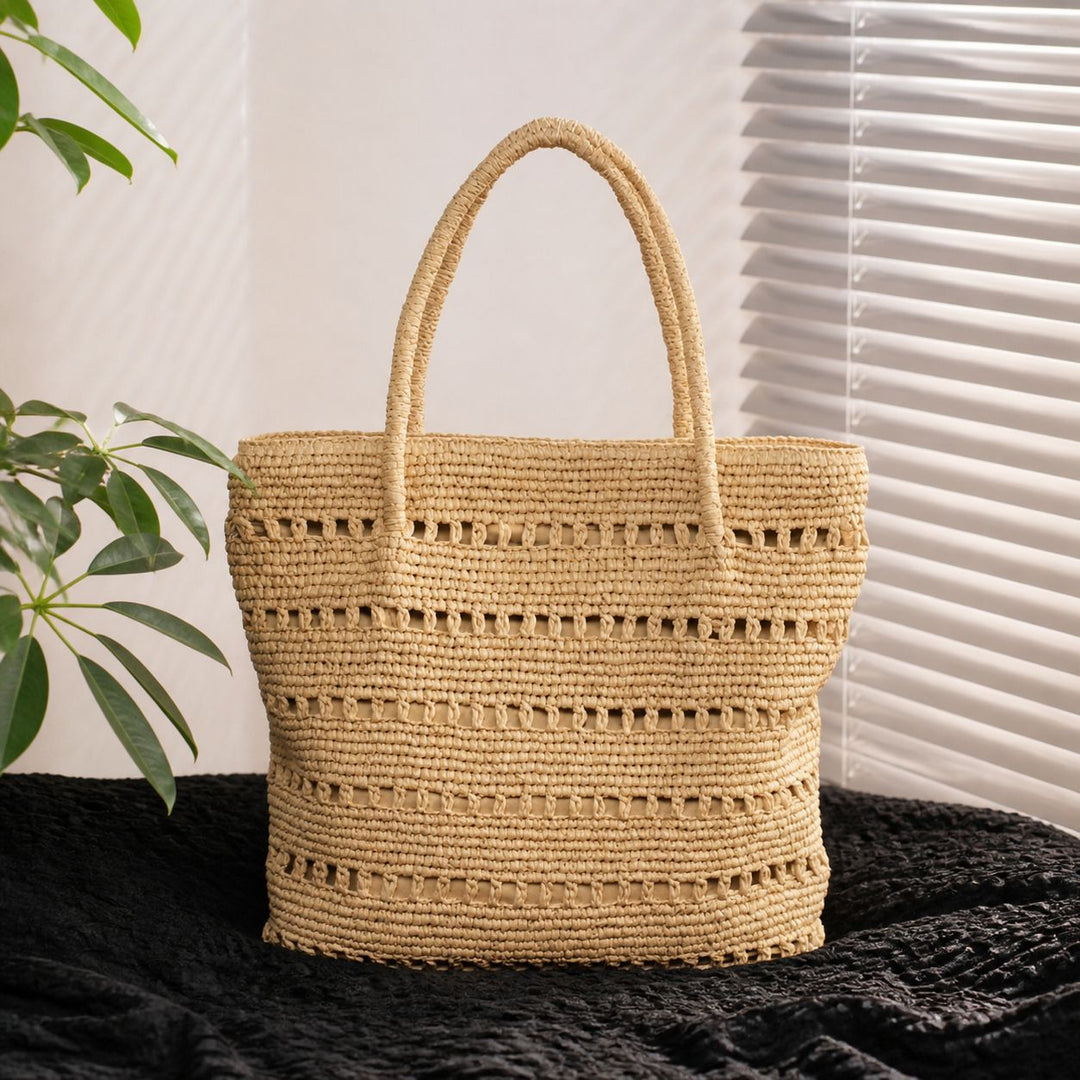 Handcrafted beach bag with open woven pattern Kalsten