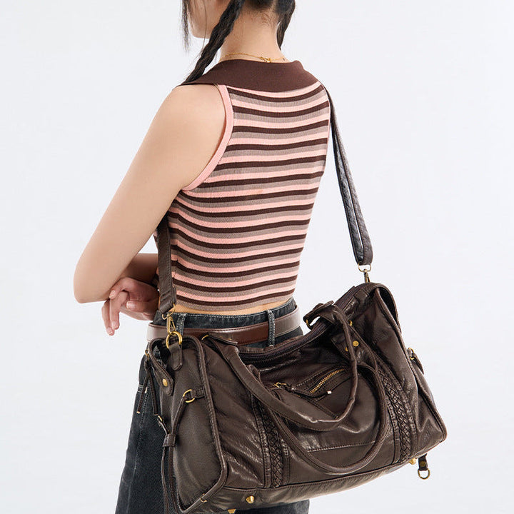 Ladies Shoulder Bag PU Leather Spacious with Laptop Compartment and Adjustable Strap | Kalsten