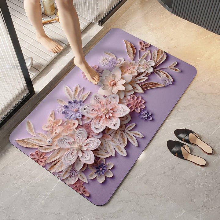 Artistic Floral Design Bath Mat Kalsten