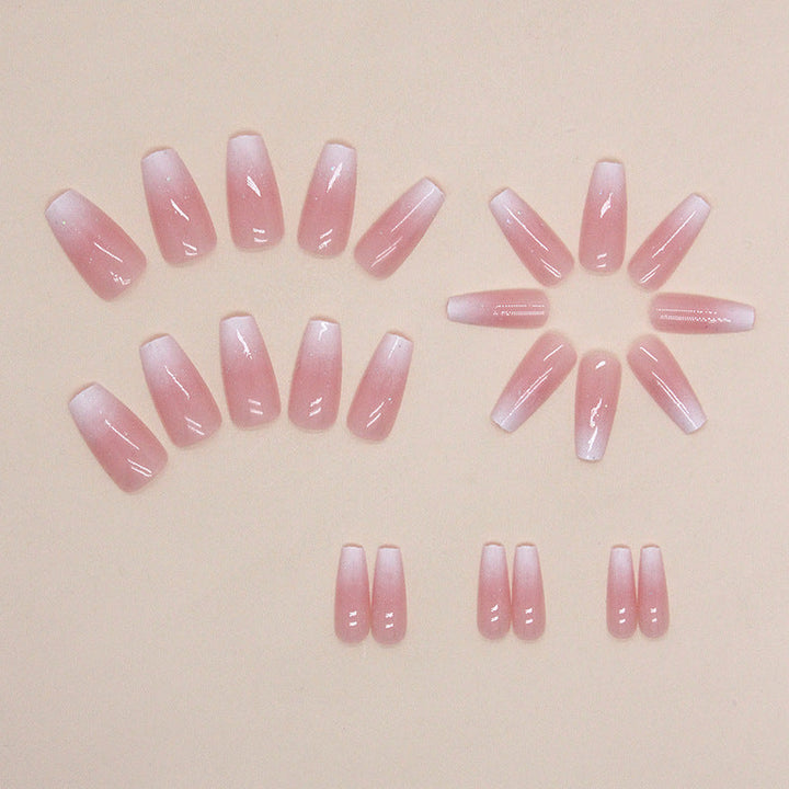 Art nails with elegant gradient and high gloss finish Kalsten