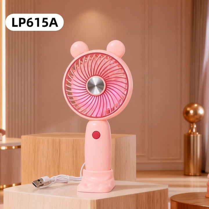 Ladies portable handheld fan with LED function and ergonomic design Kalsten