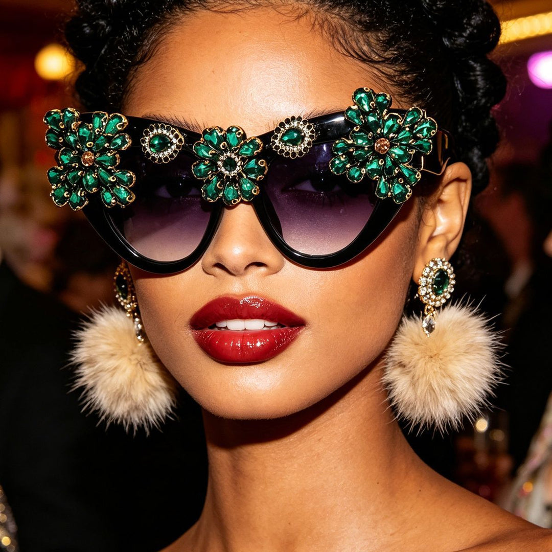 Women extravagantly decorated Cat-Eye sunglasses Kalsten