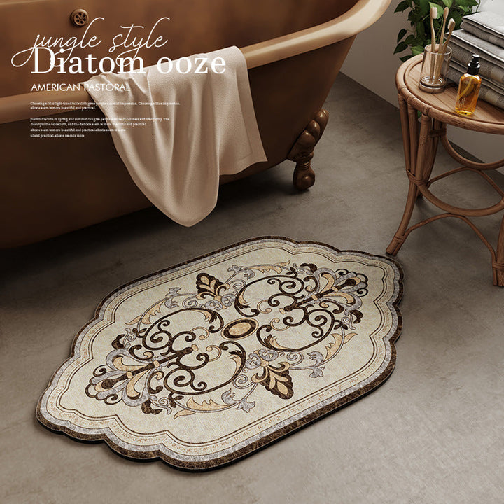 Vintage Floral Bath Mat Kalsten