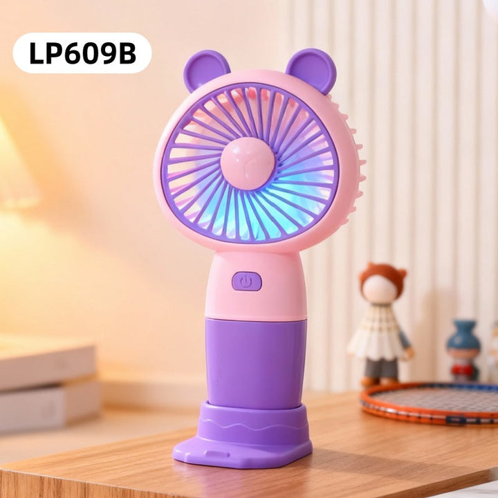 Unisex nan portable rechargeable mini table fan with LED mood light, silent motor, and USB charging function Kalsten