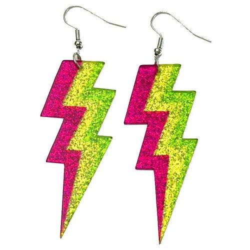 Glittery Lightning Bolt Dangle Earrings Kalsten