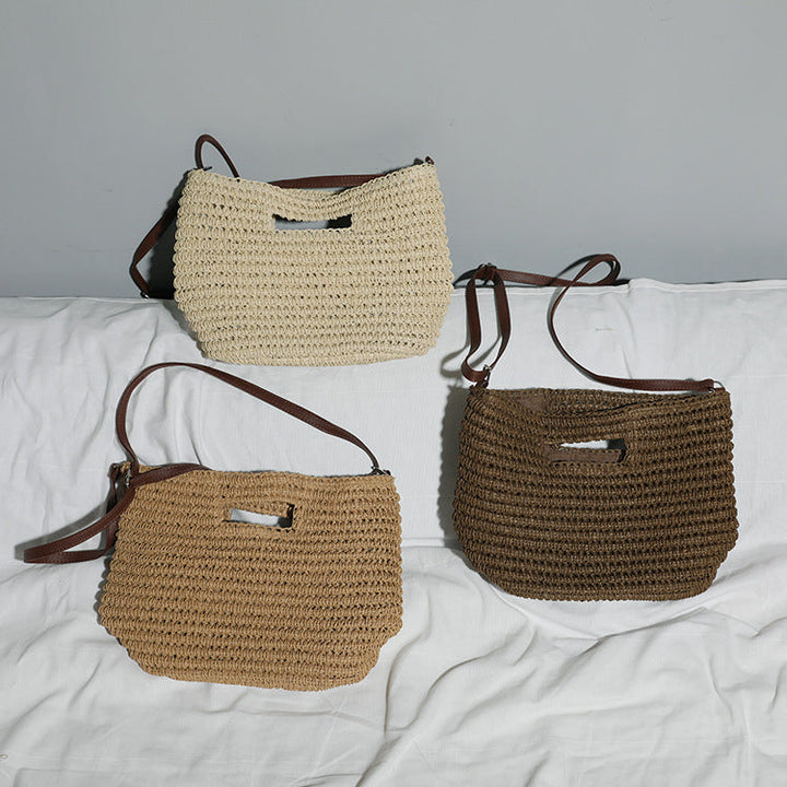 Handbag made of natural cotton with leather handle Kalsten