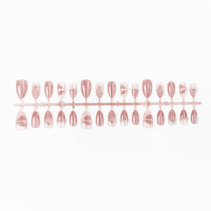 Elegant Detailed Press-On Nail Set with Stylish Accents Kalsten