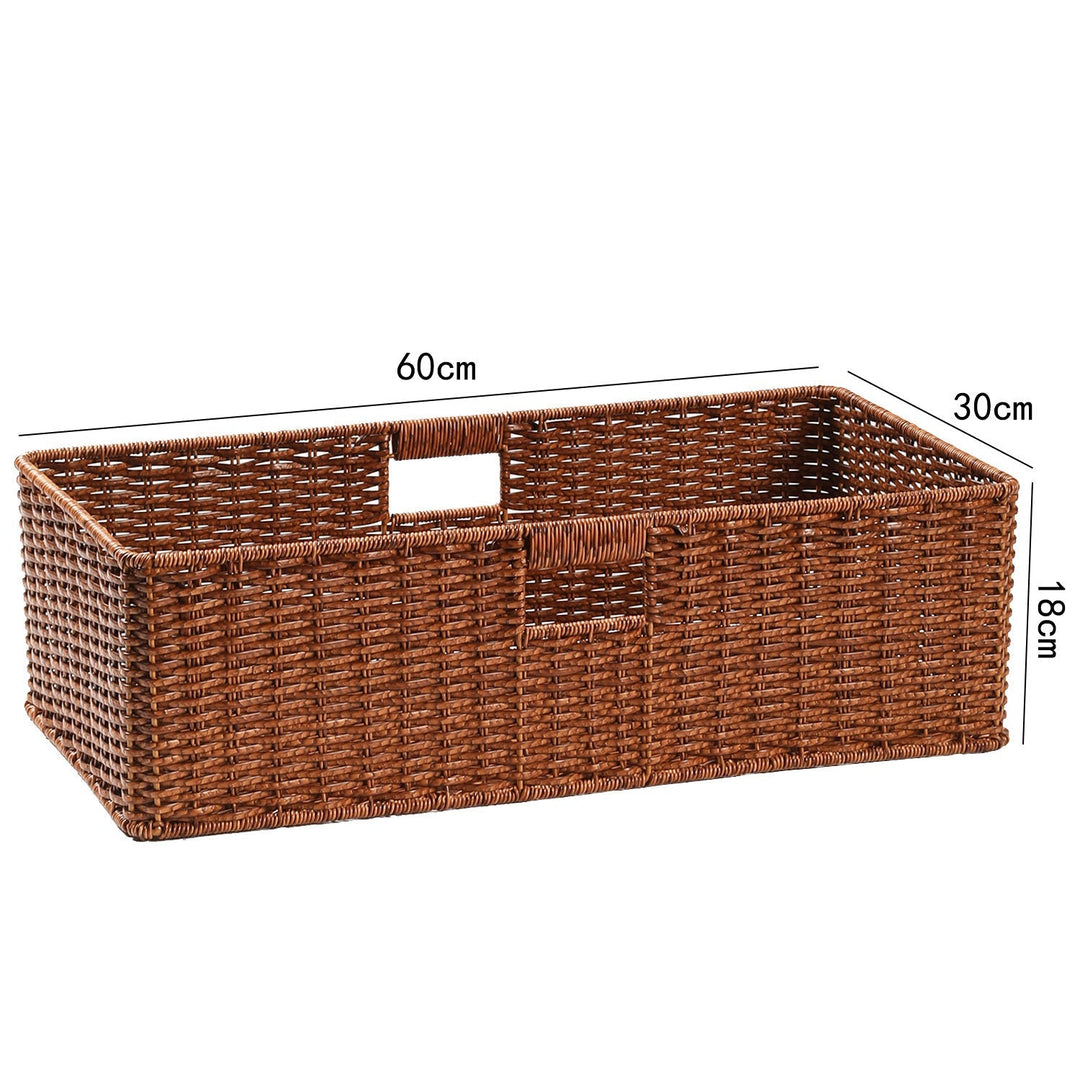 Handwoven Rectangular Storage Basket with Cut-Out Handles Kalsten