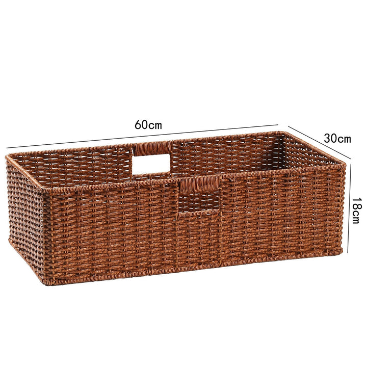 Handwoven Rectangular Storage Basket with Cut-Out Handles Kalsten