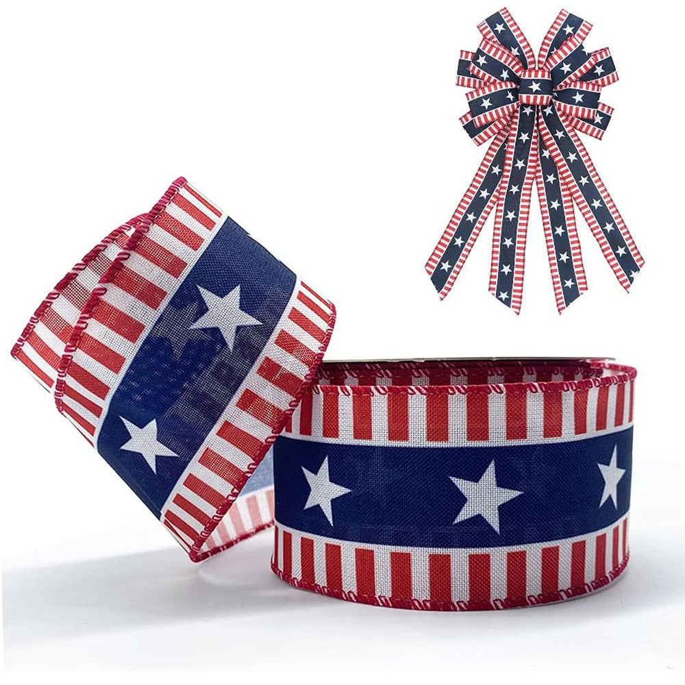 Unisex decorative bow in large size with long ribbons and star pattern for door and wall decoration Kalsten