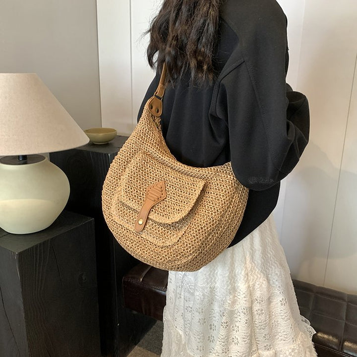Bucket bag made of fine natural fabric Kalsten