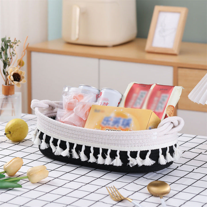 Women Versatile Storage Basket with Tassel Decoration Kalsten