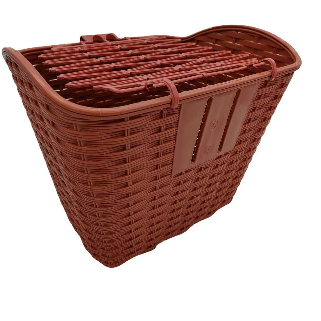 woven quick-release front bike basket with removable mounting bracket Kalsten
