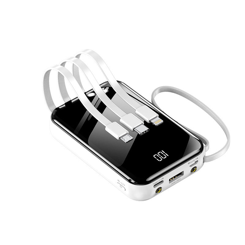 Portable power bank with integrated charging cables and digital display Kalsten
