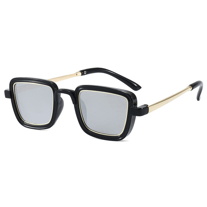 Women's square sunglasses with transparent frame and gold accents Kalsten