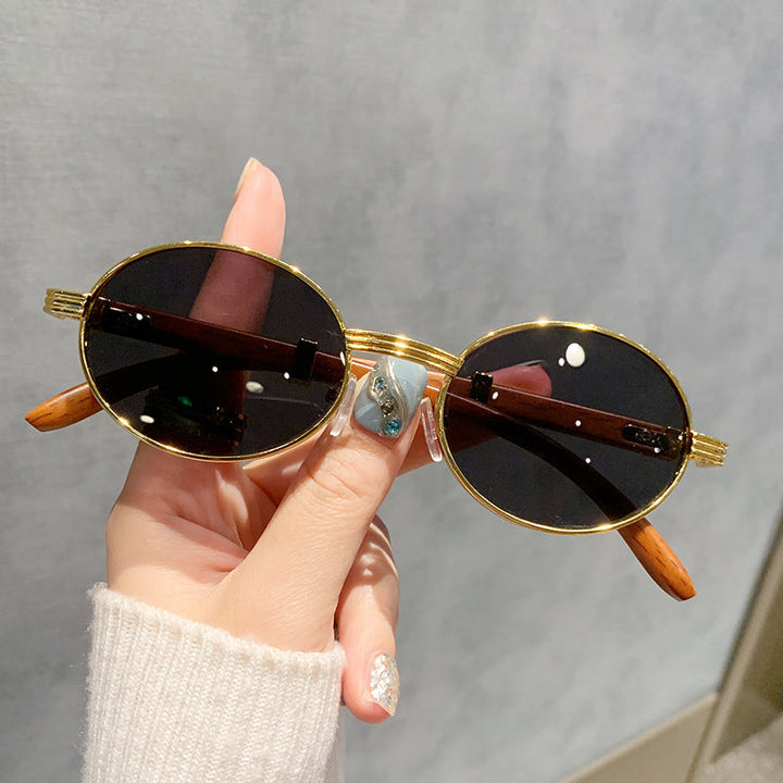 Women's Vintage-Style Sunglasses with Wooden Inner Frame Kalsten