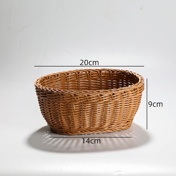 Handcrafted Round Wicker Serving Bowl Kalsten