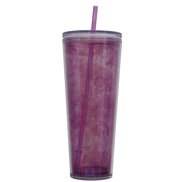 Ladies Glittering Drinking Bottle with Straw Kalsten