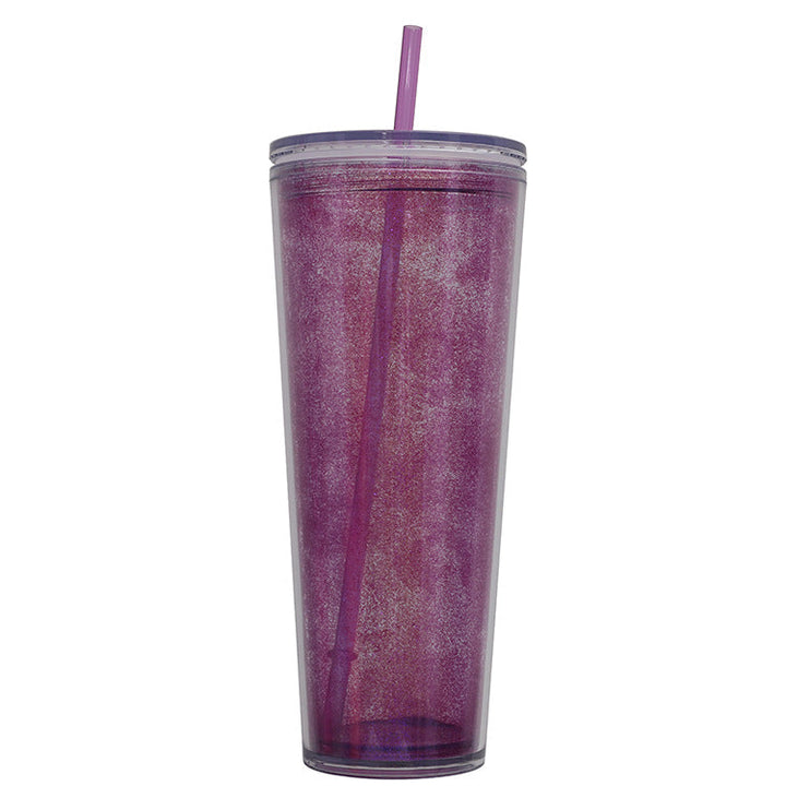 Ladies Glittering Drinking Bottle with Straw Kalsten