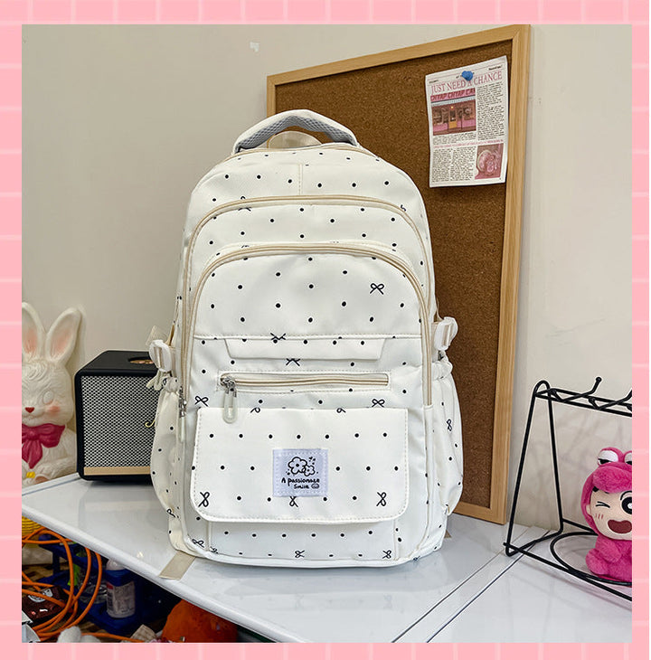 Charming Polka Dot Pattern School Backpack