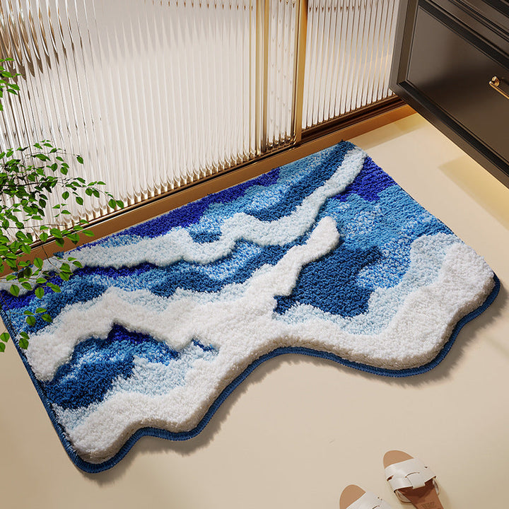 Ocean Wave Design Bath Mat Kalsten