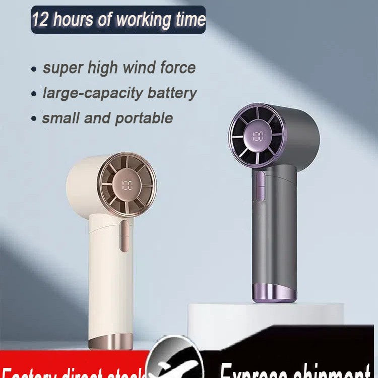 Ladies Portable Hand Fan with LED Display and Various Speed Levels Kalsten