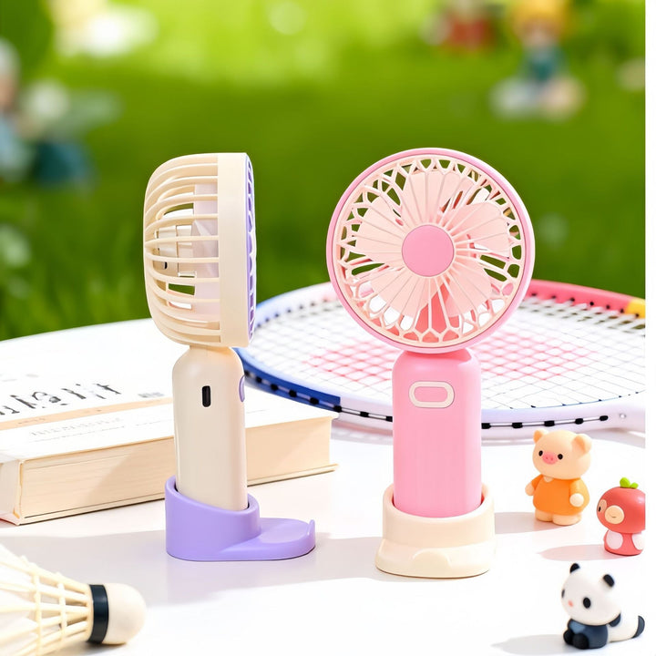 Ladies Portable Hand Fan with Double Speed Control and USB Charging Function Kalsten