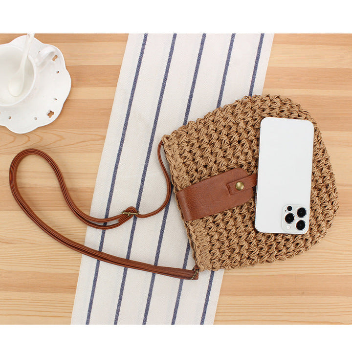 Braided shoulder bag with leather accents Kalsten