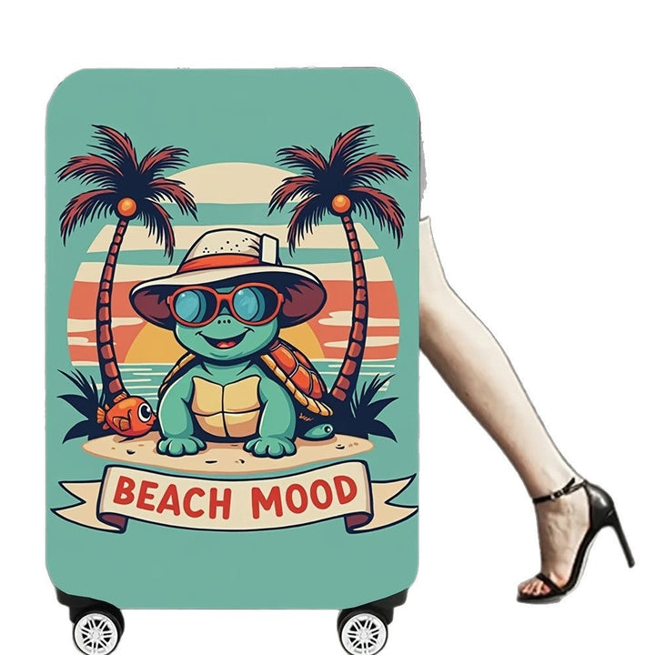 Unisex non-elastic suitcase cover with beach turtle motif, stretchy zipper protection for trolley Kalsten