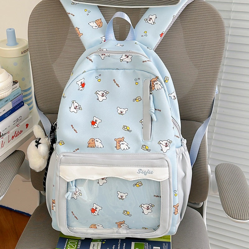 Cute Cartoon-Themed Multi-Pocket School Backpack