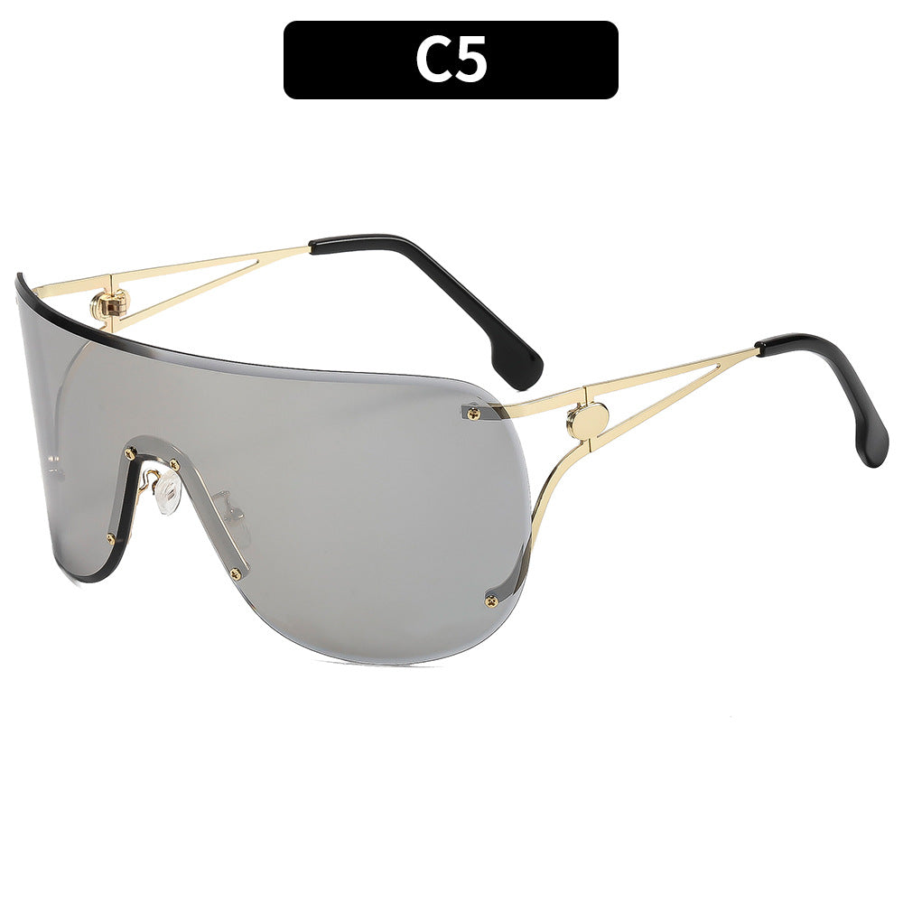 Women's visor-style sunglasses with elegant metal frame Kalsten