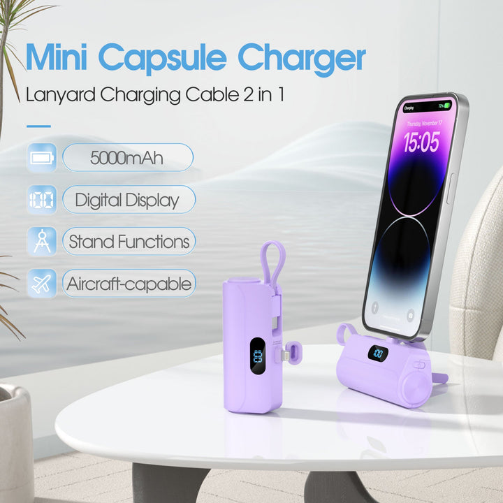 Compact power bank with integrated LED light Kalsten