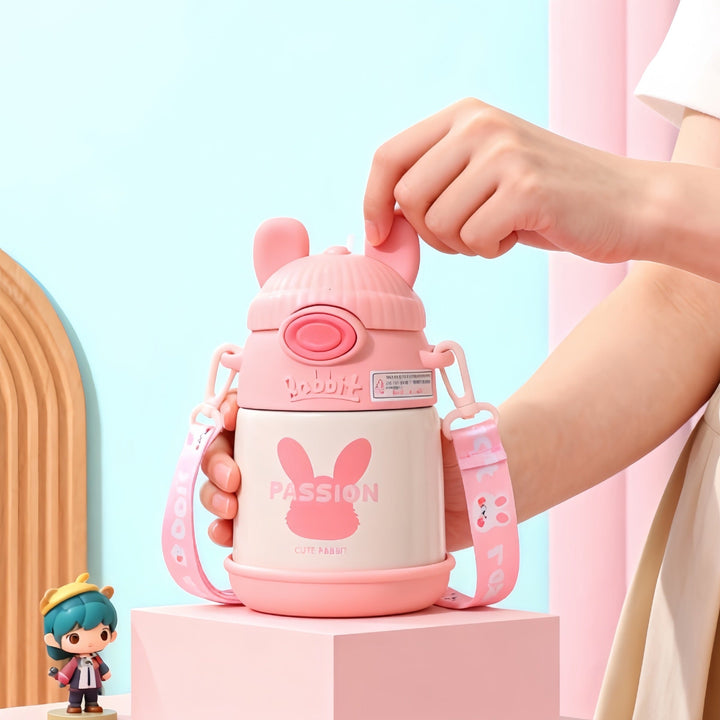 Ladies Insulated Children's Drinking Bottle with Practical Carrying Strap Kalsten
