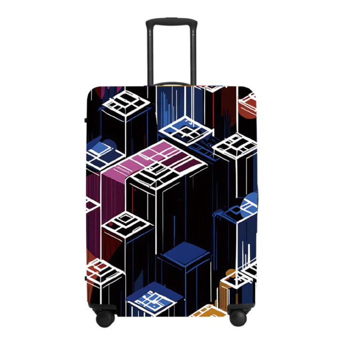 Unisex non-elastic suitcase cover with mandala motif, stretch protective cover for telescopic handle and wheels Kalsten