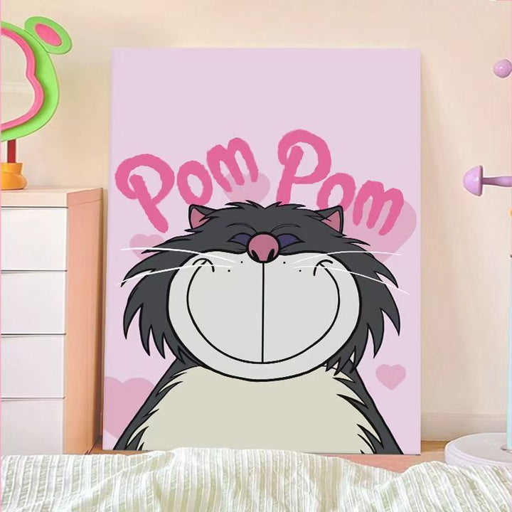 Playful Cartoon Cat Wall Art Kalsten