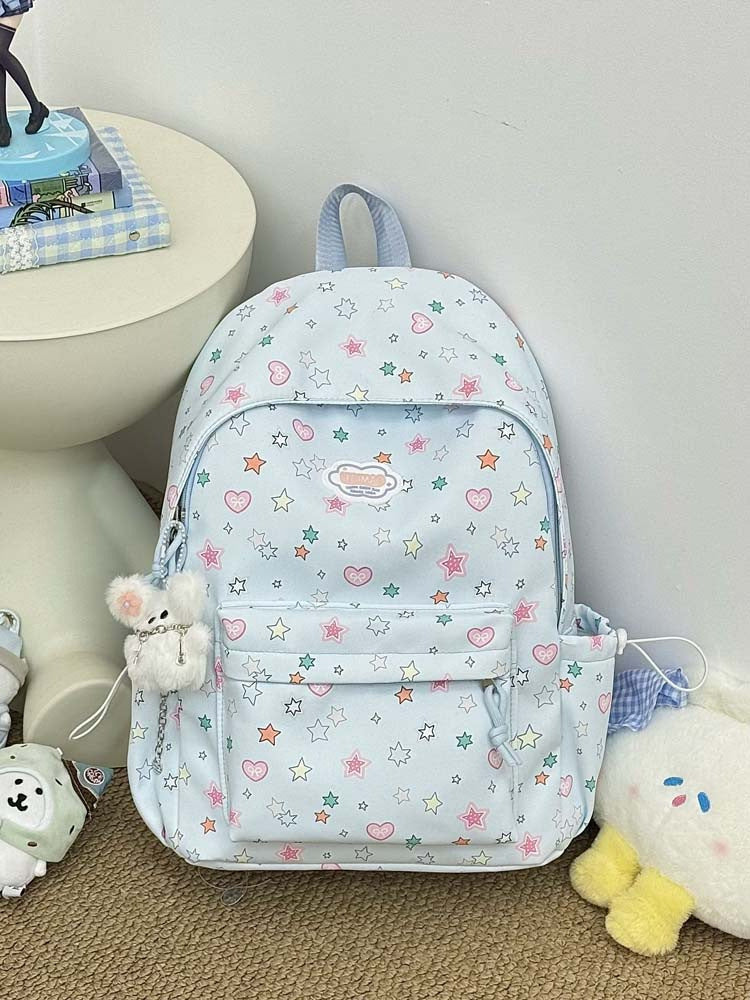 Charming Star and Heart Pattern Backpack
