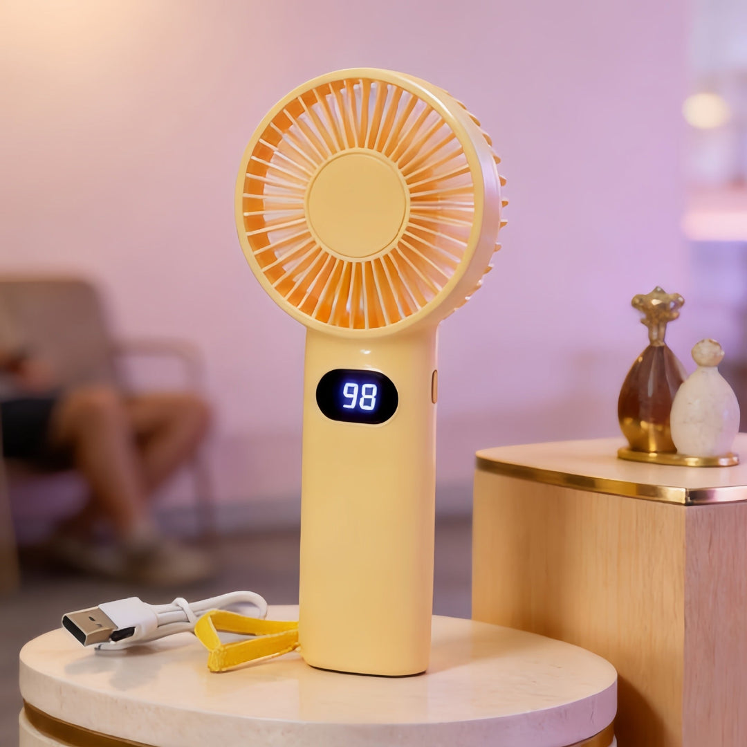 Women's portable high-performance hand fan with digital speed display Kalsten