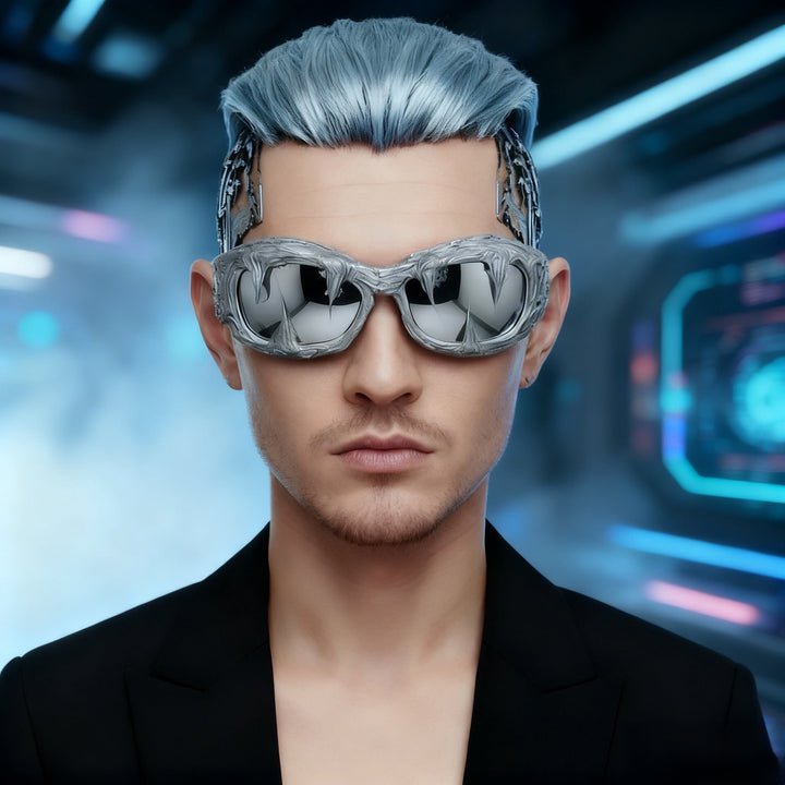 Women futuristic design sunglasses with unique textured surface Kalsten