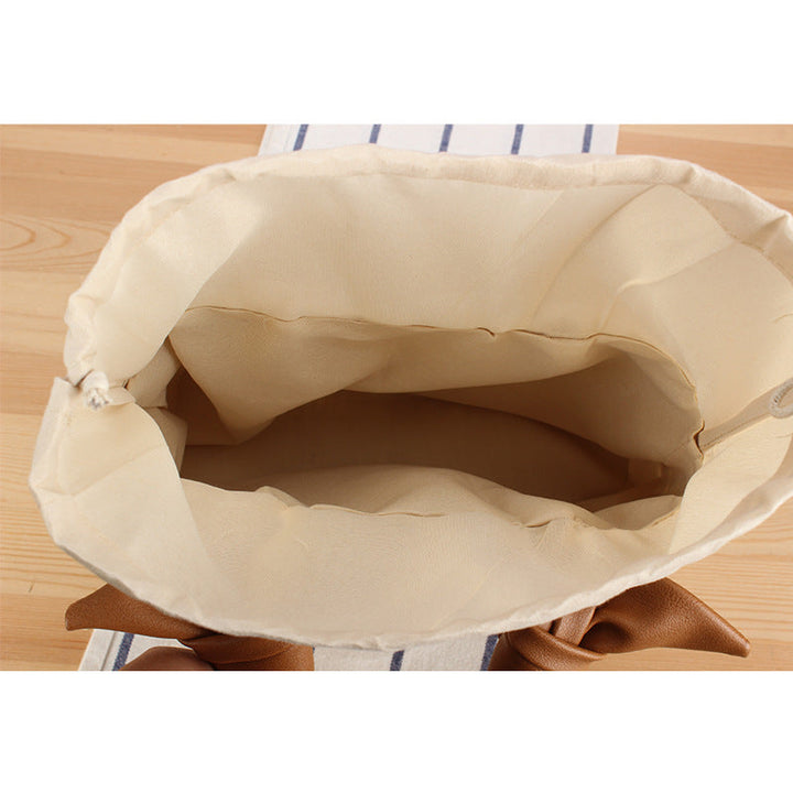 Basket bag with elegant fabric decoration Kalsten