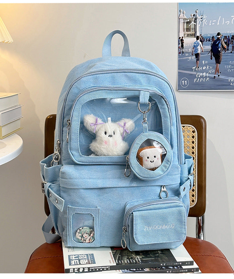 Casual Clear Panel School Backpack