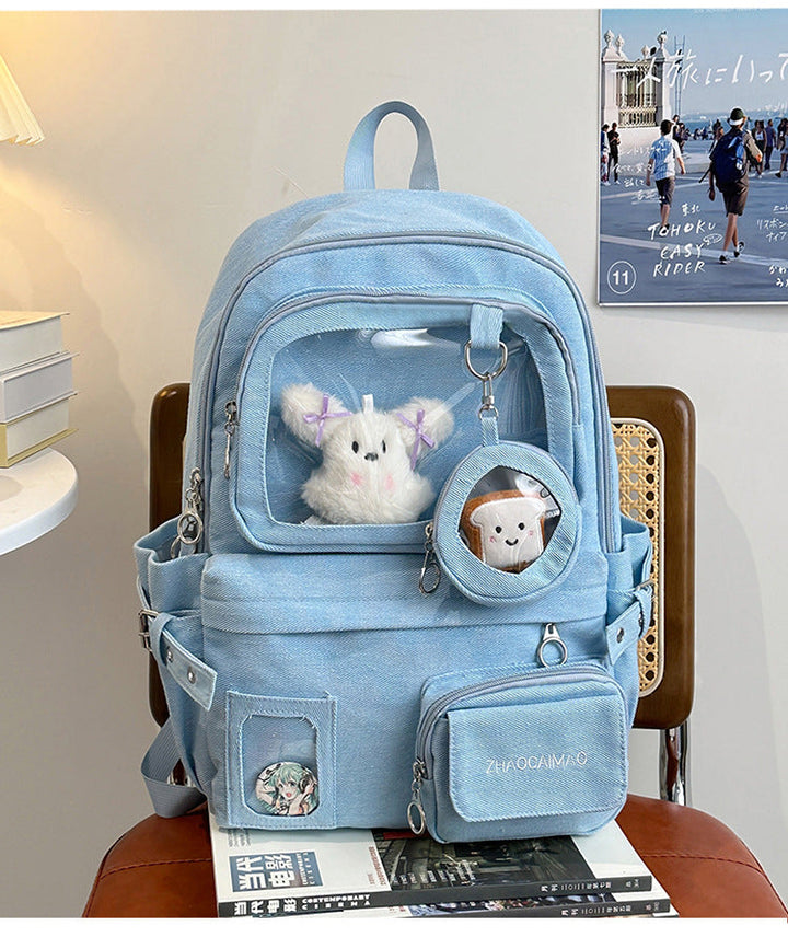 Casual Clear Panel School Backpack