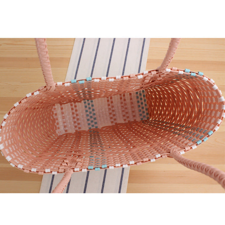 Braided beach bag with modern design and comfortable handles Kalsten